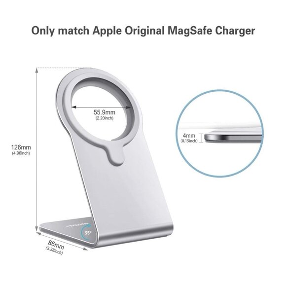 Stand for MagSafe Charger Aluminum Stand Holder for iPhone 16 15 14 13 US Seller - Picture 4 of 13